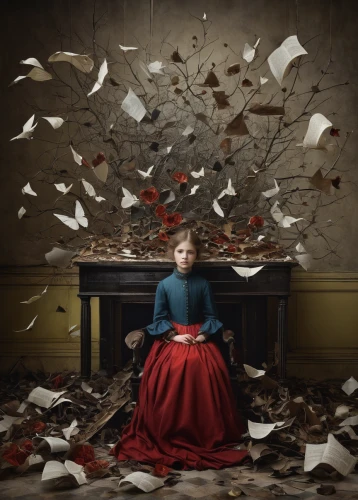 conceptual photography,child with a book,photo manipulation,little girl reading,love letter,children's fairy tale,child's diary,digital compositing,mystical portrait of a girl,fairy tale character,transience,photomanipulation,a letter,cloves schwindl inge,love letters,paper boat,women's novels,image manipulation,fairy tales,alice,Photography,Documentary Photography,Documentary Photography 29