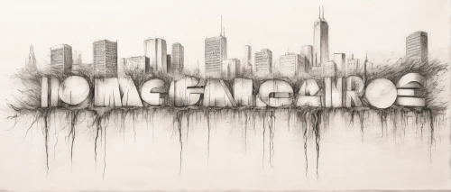 overtone empire,real-estate,pencil art,fences,cd cover,once,metric,erbore,typography,sugarcane,distance,word art,metropolises,to emerge,urbanization,gray-scale,tall buildings,pencil drawings,graphite,concrete blocks,Illustration,Black and White,Black and White 35