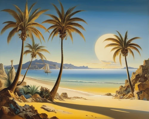 beach landscape,desert landscape,desert desert landscape,dune landscape,coastal landscape,golden sands,beach scenery,palmtrees,an island far away landscape,sand coast,desert background,desert,date palms,two palms,palm forest,palm pasture,coconut trees,the desert,desert palm,palm trees,Art,Artistic Painting,Artistic Painting 20