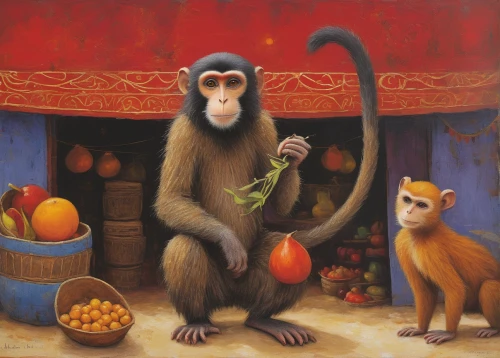 monkey family,monkeys band,barbary monkey,crab-eating macaque,long tailed macaque,barbary macaques,primates,macaque,monkey island,anthropomorphized animals,monkey banana,cercopithecus neglectus,three monkeys,monkey gang,barbary ape,mandrill,monkeys,langur,guenon,monkey wrench,Illustration,Abstract Fantasy,Abstract Fantasy 15