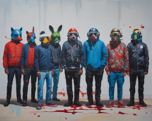 money heist,fox hunting,wolves,kangaroo mob,ski race,outbreak,balaclava,collective,skiers,young-deer,popular art,young animals,pied piper,color dogs,rabbits,knife head,art,villagers,parka,deer in tears,Illustration,Realistic Fantasy,Realistic Fantasy 24