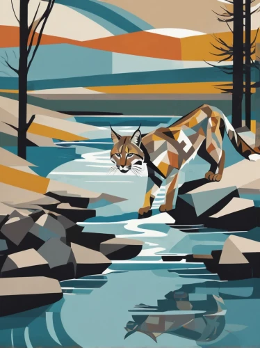 tiger,flowing creek,bengal tiger,bengal,a tiger,low water crossing,wild water,mountain stream,siberian tiger,ocelot,tigers,digital painting,low poly,tiger cub,brook landscape,world digital painting,asian tiger,wild cat,river landscape,river cooter,Art,Artistic Painting,Artistic Painting 46