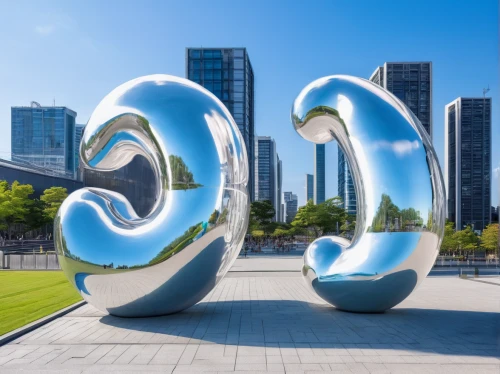 steel sculpture,tianjin,dalian,incheon,public art,inflatable ring,baku eye,nanjing,torus,olympic symbol,helix,chicago,chongqing,sculpture park,zhengzhou,tiger and turtle,big marbles,shenyang,vancouver,heart of love river in kaohsiung,Illustration,Japanese style,Japanese Style 12