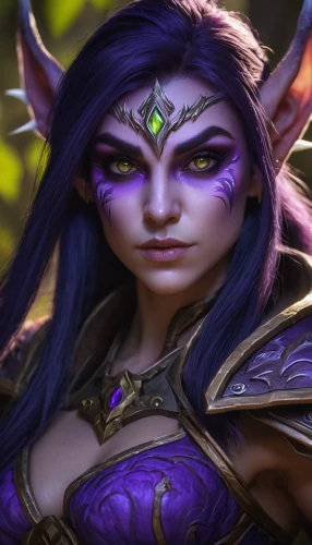 violet head elf,fae,dark elf,lavendar,mara,druid,female warrior,male elf,purple skin,gara,elf,fantasy portrait,elven,sterntaler,the enchantress,wood elf,elza,malva,sorceress,monsoon banner,Photography,General,Natural