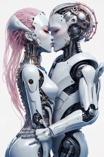 cybernetics,robots,robotics,amorous,robotic,soft robot,artificial intelligence,humanoid,ai,gemini,machines,making out,man and woman,cyborg,robot,scifi,sci fiction illustration,pda,chatbot,girl kiss,Conceptual Art,Sci-Fi,Sci-Fi 03