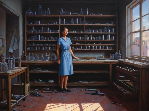 girl in the kitchen,candlemaker,apothecary,clockmaker,pantry,the girl studies press,girl in a historic way,girl with bread-and-butter,girl at the computer,the little girl's room,girl studying,laboratory,cloves schwindl inge,empty shelf,meticulous painting,sewing room,tinsmith,carol m highsmith,watchmaker,laundry room,Conceptual Art,Daily,Daily 27