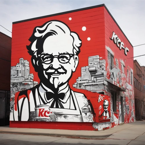 chef,food icons,men chef,karl,fried chicken,mural,meat kane,fast food restaurant,graffiti art,urban street art,grafitty,fast-food,urban art,fastfood,streetart,crispy fried chicken,fast food junky,kraft,street art,northeastern cuisine,Illustration,Black and White,Black and White 22