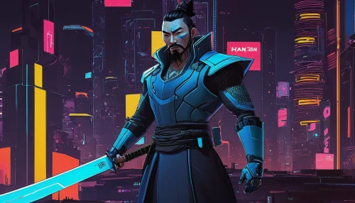 maul,cyberpunk,darth maul,samurai,lando,swordsman,katana,jedi,assassin,cg artwork,samurai fighter,the wanderer,mulan,obi-wan kenobi,samurai sword,vector art,sci fiction illustration,imperial coat,game art,cartoon ninja,Art,Artistic Painting,Artistic Painting 33