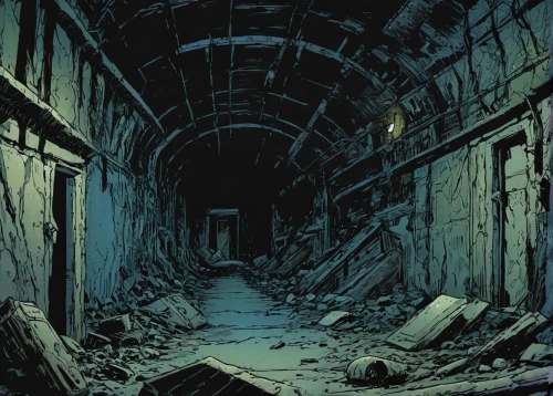 post-apocalypse,blind alley,post-apocalyptic landscape,post apocalyptic,lost place,backgrounds,asylum,the ruins of the,catacombs,destroyed city,lostplace,the morgue,fallout shelter,abandoned room,dead earth,rubble,lost places,verdun,abandoned place,warsaw uprising,Illustration,American Style,American Style 04