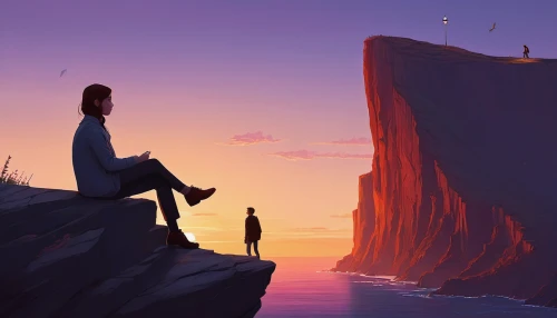 cliffs,red cliff,the horizon,the cliffs,uluru,cliff top,summer evening,cliffs ocean,beacon,cliff,guards of the canyon,overlook,travelers,canyon,digital nomads,sunset cliffs,sea stack,exploration,sea caves,sunset,Conceptual Art,Sci-Fi,Sci-Fi 07