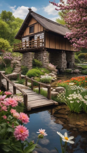japanese garden,japanese garden ornament,japan garden,pond flower,home landscape,japanese architecture,japan landscape,summer cottage,wooden bridge,japanese floral background,water mill,house with lake,house by the water,beautiful japan,wooden house,garden pond,sake gardens,landscape background,springtime background,korean folk village,Photography,General,Natural