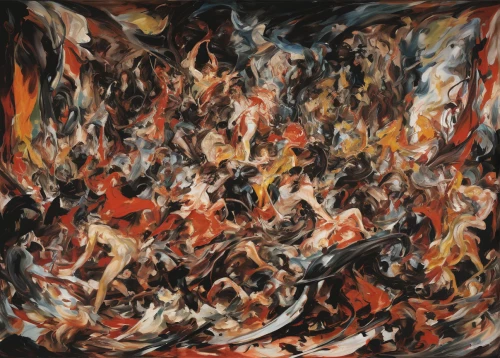 inferno,the conflagration,fire dance,conflagration,dancing flames,lake of fire,pentecost,dante's inferno,purgatory,walpurgis night,fires,turmoil,arson,firedancer,combustion,wildfire,burning earth,chaos,eruption,burning house,Conceptual Art,Oil color,Oil Color 18