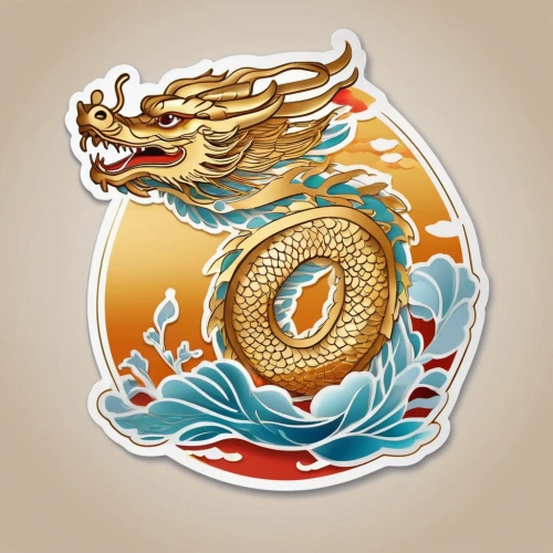 golden dragon,chinese dragon,br badge,kr badge,chinese water dragon,sr badge,nepal rs badge,fc badge,dragon design,qinghai,kaohsiung,rs badge,g badge,zhejiang,w badge,bianzhong,badge,r badge,dragon li,national emblem,Unique,Design,Sticker