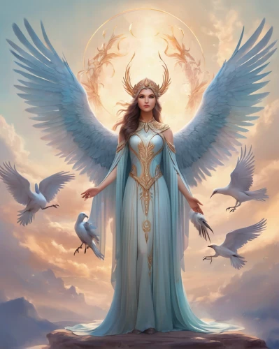 archangel,goddess of justice,the archangel,uriel,dove of peace,guardian angel,angelology,angel,priestess,fantasy art,zodiac sign libra,athena,fantasy picture,angel wings,angel wing,the angel with the veronica veil,angelic,harpy,baroque angel,angel of death,Illustration,Realistic Fantasy,Realistic Fantasy 01