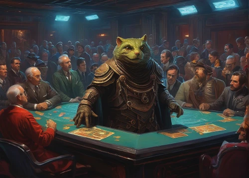 rotglühender poker,gambler,tabletop game,poker,dice poker,card game,council,yoda,card games,gamble,poker table,wicket,the conference,senate,sphynx,collectible card game,cg artwork,the dice are fallen,board game,dinner party,Illustration,Realistic Fantasy,Realistic Fantasy 18