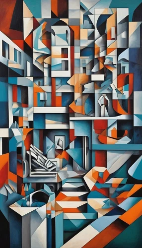 cubism,escher,abstract artwork,abstract painting,isometric,abstract corporate,oil on canvas,abstract cartoon art,background abstract,regatta,abstract shapes,oil painting on canvas,fragmentation,chessboard,habitat 67,braque francais,contemporary,meticulous painting,abstract design,picasso,Art,Artistic Painting,Artistic Painting 45