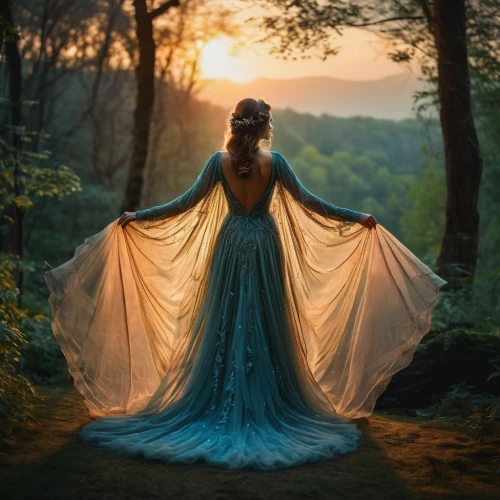 girl in a long dress,ballerina in the woods,evening dress,celtic woman,girl in a long dress from the back,faery,mystical portrait of a girl,fairy queen,ball gown,faerie,hoopskirt,a fairy tale,fantasy picture,fairytale,fairy tale,enchanting,enchanted,fantasy woman,fairytales,fairy peacock,Photography,General,Fantasy