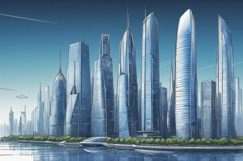 futuristic architecture,futuristic landscape,sky space concept,skyscrapers,sci fiction illustration,urbanization,skyscraper town,tall buildings,smart city,skycraper,sky city,city cities,fantasy city,cityscape,city skyline,skyscraper,futuristic,skyscapers,urban development,city buildings,Conceptual Art,Daily,Daily 02