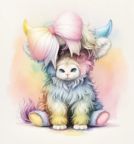 rainbow rabbit,pompom,scandia gnome,gnome,spring unicorn,fluffy diary,doll cat,little bunny,felted easter,watercolor baby items,little rabbit,valentine gnome,soft toy,whimsical animals,pom-pom,angora,easter bunny,round kawaii animals,tea party cat,kawaii animals,Common,Common,Natural