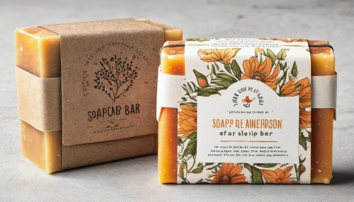 calendula soap,natural soap,handmade soap,sea buckthorn,dandelion coffee,packaging and labeling,commercial packaging,all-purpose flour,christmas packaging,bath soap,australian smoked cheese,coffee soap,superfood,peppered orange,orange blossom,sheep milk soap,packaging,packshot,pumpkin bread,orange floral paper,Illustration,Retro,Retro 20