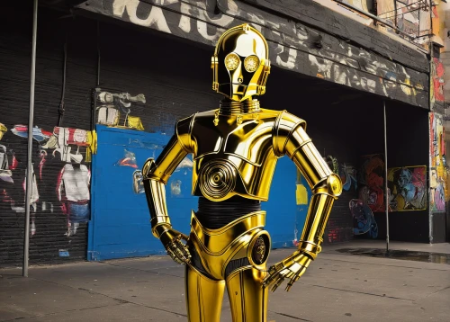 c-3po,droids,droid,gold paint stroke,metal figure,foil and gold,display dummy,gold foil 2020,artist's mannequin,yellow-gold,metallic door,neon body painting,goldenrod,gold lacquer,articulated manikin,a wax dummy,metallic feel,metallic,action figure,clone jesionolistny,Conceptual Art,Graffiti Art,Graffiti Art 01