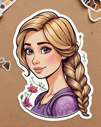 rapunzel,princess anna,fairy tale icons,clipart sticker,princess' earring,jessamine,elsa,tangled,fairy tale character,tiana,princess sofia,jane austen,jasmine,disney character,vanessa (butterfly),rose flower illustration,jasmine blossom,scrapbook clip art,disney rose,stickers,Unique,Design,Sticker