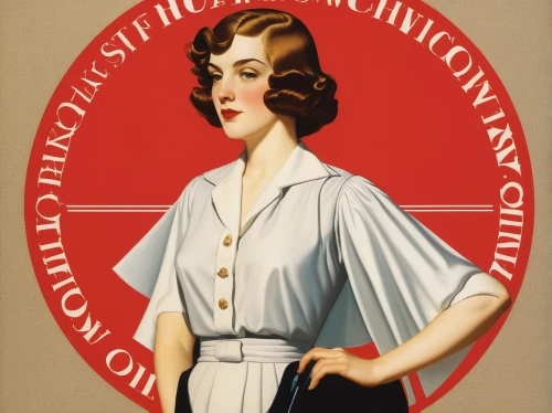 art deco woman,1940 women,switchboard operator,telephone operator,enamel sign,american red cross,advertising figure,vintage women,film poster,year of construction 1954 – 1962,german red cross,civil defense,retro women,advertisement,1935-1937,female nurse,nurse uniform,twenties of the twentieth century,vintage illustration,stewardess,Illustration,Retro,Retro 15