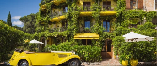 casa fuster hotel,provencal life,provence,fiat 600,fiat 500 giardiniera,cinquecento,fiat cinquecento,yellow car,tuscany,fiat 500,fiat500,boutique hotel,fiat 518,beverly hills hotel,fiat 501,mg cars,southern wine route,sorrento,south france,piaggio ape,Illustration,Paper based,Paper Based 27