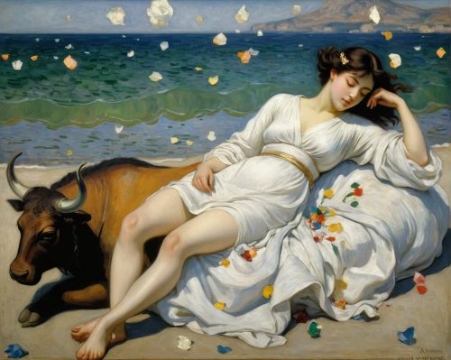 la violetta,girl lying on the grass,woman on bed,idyll,girl in a wreath,woman with ice-cream,lido di ostia,girl with dog,basset artésien normand,la nascita di venere,woman eating apple,girl in the garden,girl in flowers,the sleeping rose,the sea maid,girl with cloth,girl with a dolphin,venus,capricorn mother and child,viareggio,Art,Artistic Painting,Artistic Painting 04