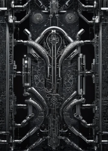 iron door,metallic door,biomechanical,district 9,steel door,fractal design,the door,circuit board,circuitry,doors,door lock,maze,skeleton key,door,unlock,dark cabinetry,engine block,circuit breaker,endoskeleton,iron gate,Conceptual Art,Sci-Fi,Sci-Fi 09