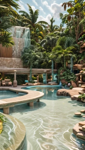 gaylord palms hotel,tropical island,landscape designers sydney,diamond lagoon,landscape design sydney,tropical jungle,underwater oasis,tropical house,lagoon,resort,thermal spring,tropics,outdoor pool,loro parque,swimming pool,changi,garden design sydney,thermal bath,spa water fountain,3d rendering