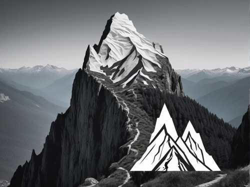 triangles background,mitre peak,mountain peak,mountains,peaks,moutains,mountain,high mountains,camel peak,moutain,arête,matterhorn,eiger,5 dragon peak,alpine crossing,mountain range,the spirit of the mountains,mountain slope,high alps,mont blanc,Photography,Black and white photography,Black and White Photography 02