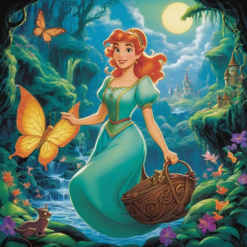 ariel,tiana,cinderella,vanessa (butterfly),fantasia,fairy tale character,princess anna,jasmine,rosa 'the fairy,disney character,princess sofia,rosa ' the fairy,fairy world,disney rose,merida,jigsaw puzzle,julia butterfly,rosa ' amber cover,disney,rapunzel,Illustration,Children,Children 01