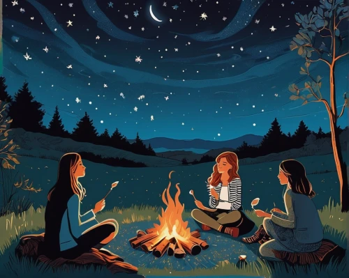 campfire,campfires,camp fire,camping,firepit,book illustration,campers,picnic,s'more,girl scouts of the usa,sci fiction illustration,girl talk,fireflies,bonfire,fireside,children studying,storytelling,fire pit,romantic night,stargazing,Photography,Fashion Photography,Fashion Photography 23