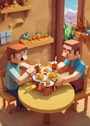 gnomes at table,food table,game illustration,dinner for two,breakfast table,villagers,kitchen table,sweet table,long table,wooden table,dining table,small table,dining,thanksgiving background,cheese factory,alpine restaurant,pizzeria,tavern,family dinner,food and cooking,Unique,3D,Low Poly