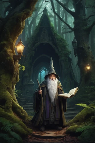 wizard,the wizard,scholar,druid grove,gandalf,fantasy picture,scandia gnome,magus,wizards,fantasy art,druid,the mystical path,jrr tolkien,world digital painting,druids,elven forest,hobbiton,apothecary,game illustration,fantasy portrait,Illustration,Realistic Fantasy,Realistic Fantasy 07