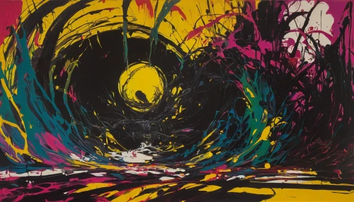 cmyk,descend,serigraphy,dizzy,black hole,cauldron,printing inks,color rat,abstract dig,drain,printmaking,abstract painting,spirit ball,turmoil,explode,exploding,descent,maelstrom,abstract artwork,destroy,Conceptual Art,Graffiti Art,Graffiti Art 06