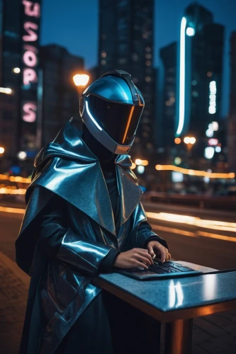 welding helmet,motorcycle helmet,cyberpunk,night administrator,futuristic,welders,welder,cosplay image,neon human resources,man with a computer,random access memory,suit actor,valet,construction helmet,i8,electro,welding,marketeer,knight armor,gas welder,Conceptual Art,Daily,Daily 07