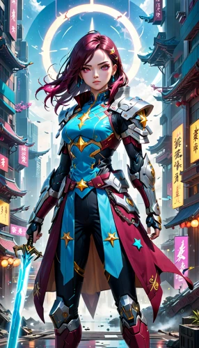 female warrior,swordswoman,paladin,sci fiction illustration,nova,game illustration,wind warrior,sterntaler,guilinggao,katana,dodge warlock,ixia,mulan,cg artwork,jaya,yuanyang,nebula guardian,yi sun sin,xizhi,zui quan,Anime,Anime,General