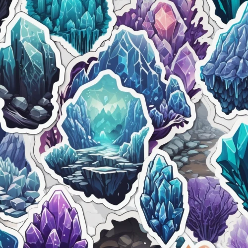 blue caves,ice cave,stickers,water glace,crystals,sea caves,glacier cave,geode,background with stones,glaciers,ice landscape,glacier,snowy peaks,glacial melt,blue cave,icebergs,leaf icons,snow mountains,background pattern,mermaid scales background,Unique,Design,Sticker