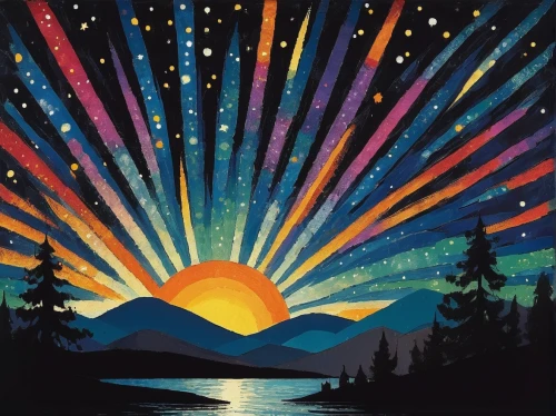 northen light,meteor rideau,summer solstice,fireworks art,solstice,colorful stars,rainbow and stars,mountain sunrise,travel poster,night stars,astronomy,sunburst background,colorful star scatters,northernlight,moon and star background,celestial phenomenon,the northern lights,the night sky,star winds,falling stars,Art,Artistic Painting,Artistic Painting 27