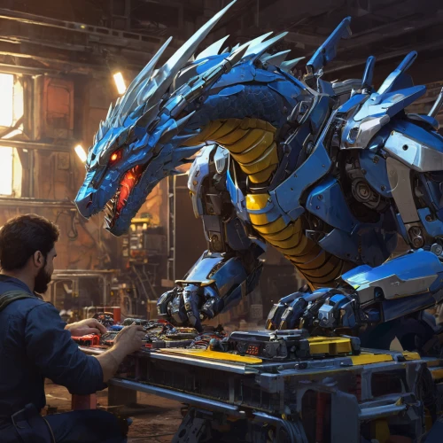 bastion,mecha,drexel,mech,robot combat,griffon bruxellois,sci fiction illustration,concept art,transformers,robotics,excavator,cg artwork,excavators,game art,cybernetics,heavy object,game illustration,blue tiger,brute,scrap dealer,Conceptual Art,Fantasy,Fantasy 14