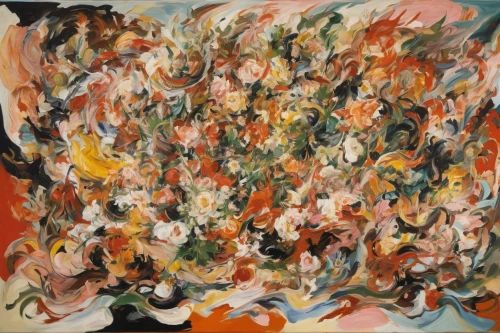 pentecost,abstract painting,flower of the passion,braque francais,whirlwind,floral composition,orange blossom,exploding,scattered flowers,the conflagration,post impressionist,abstract artwork,abstraction,eruption,khokhloma painting,zao,turmoil,abstract flowers,flower of passion,complexity,Conceptual Art,Oil color,Oil Color 18