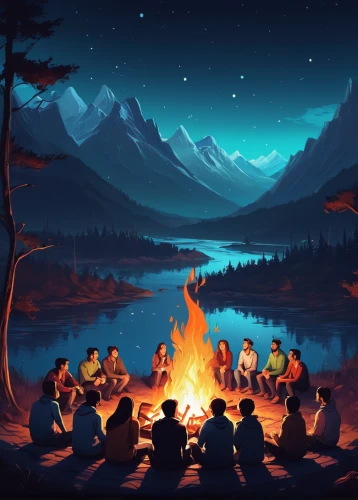campfire,campfires,camp fire,firepit,camping,campsite,campers,bonfire,fire pit,the night of kupala,fireside,log fire,fire bowl,game illustration,s'more,romantic night,scouts,campground,campire,fire background,Conceptual Art,Fantasy,Fantasy 21