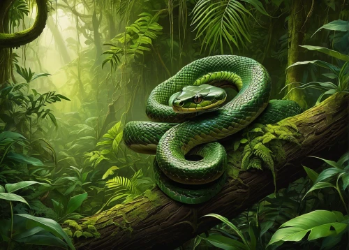 green snake,green tree snake,tree snake,serpent,green mamba,emperor snake,green tree python,pointed snake,boa constrictor,venomous snake,african house snake,snake's head,anahata,snake,constrictor,smooth greensnake,tree python,rat snake,grass snake,serpentes,Illustration,American Style,American Style 01