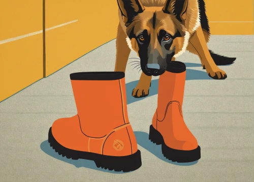 dog illustration,working dog,service dogs,service dog,kennel club,walking boots,steel-toe boot,rubber boots,working animal,bruno jura hound,travel poster,malinois,work boots,olle gill,schutzhund,steel-toed boots,kennel,veterinary,dog school,alsatian,Art,Artistic Painting,Artistic Painting 08