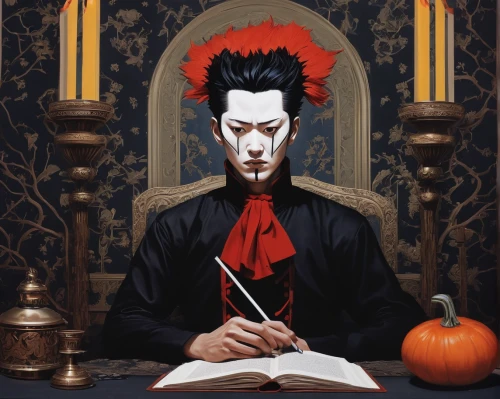 gothic portrait,it,psychic vampire,halloween illustration,halloween and horror,bram stoker,count,halloween2019,halloween 2019,jigsaw,shinigami,pierrot,marionette,halloween poster,hallowe'en,dracula,happy halloween,helloween,happyhalloween,vanitas,Conceptual Art,Daily,Daily 14