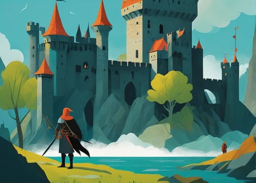 castles,knight's castle,castel,castleguard,castle of the corvin,fairy tale icons,castle,water castle,fairy tale castle,travel poster,hogwarts,gold castle,fairytale castle,medieval castle,camelot,moat,fairy tale,fairytale characters,a fairy tale,excalibur,Illustration,Vector,Vector 08