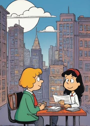 business women,businesswomen,tutoring,peanuts,a meeting,new york restaurant,angelica,retro cartoon people,consultants,manhattan,wonder woman city,grainau,office worker,corporate,video conference,backgrounds,examining,wonder,cute cartoon image,city buildings,Illustration,Children,Children 05