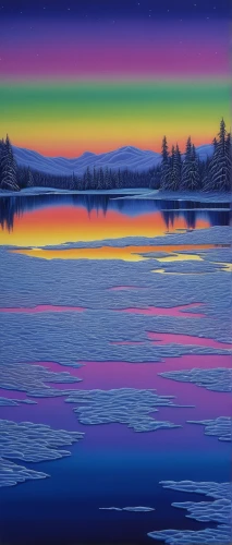 purple landscape,northen lights,northern lights,polar lights,aurora borealis,northernlight,the northern lights,acid lake,nothern lights,northern light,evening lake,norther lights,tanana river,vermilion lakes,aurora colors,spectral colors,winter lake,waterscape,river landscape,boreal,Conceptual Art,Daily,Daily 19